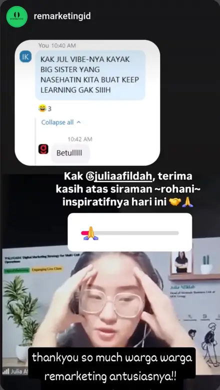 Remarketing class: Live class reactions